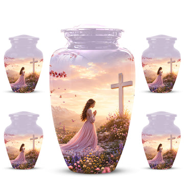 10 inch Large Urn with 4 Keepsake 3 inch