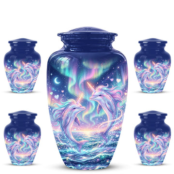 10 inch Large Urn with 4 Keepsake 3 inch