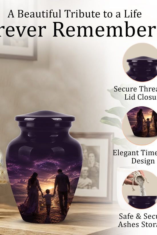 Father, Son & Mother Memorial Urn - Artistic Burial Urns For Human Ashes