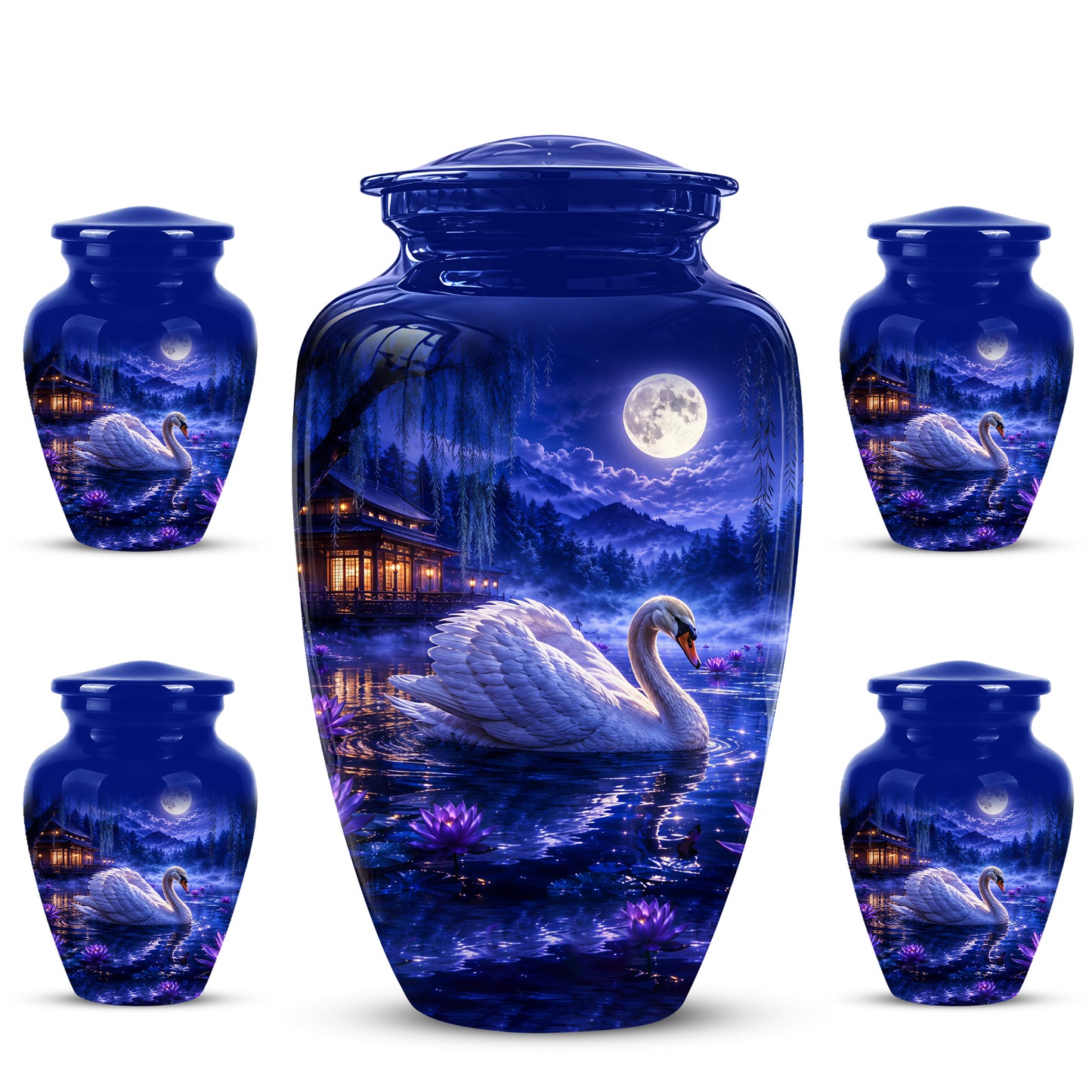 White Swan Memorial Urn - Personalized Funeral Urns On Sale For Ashes