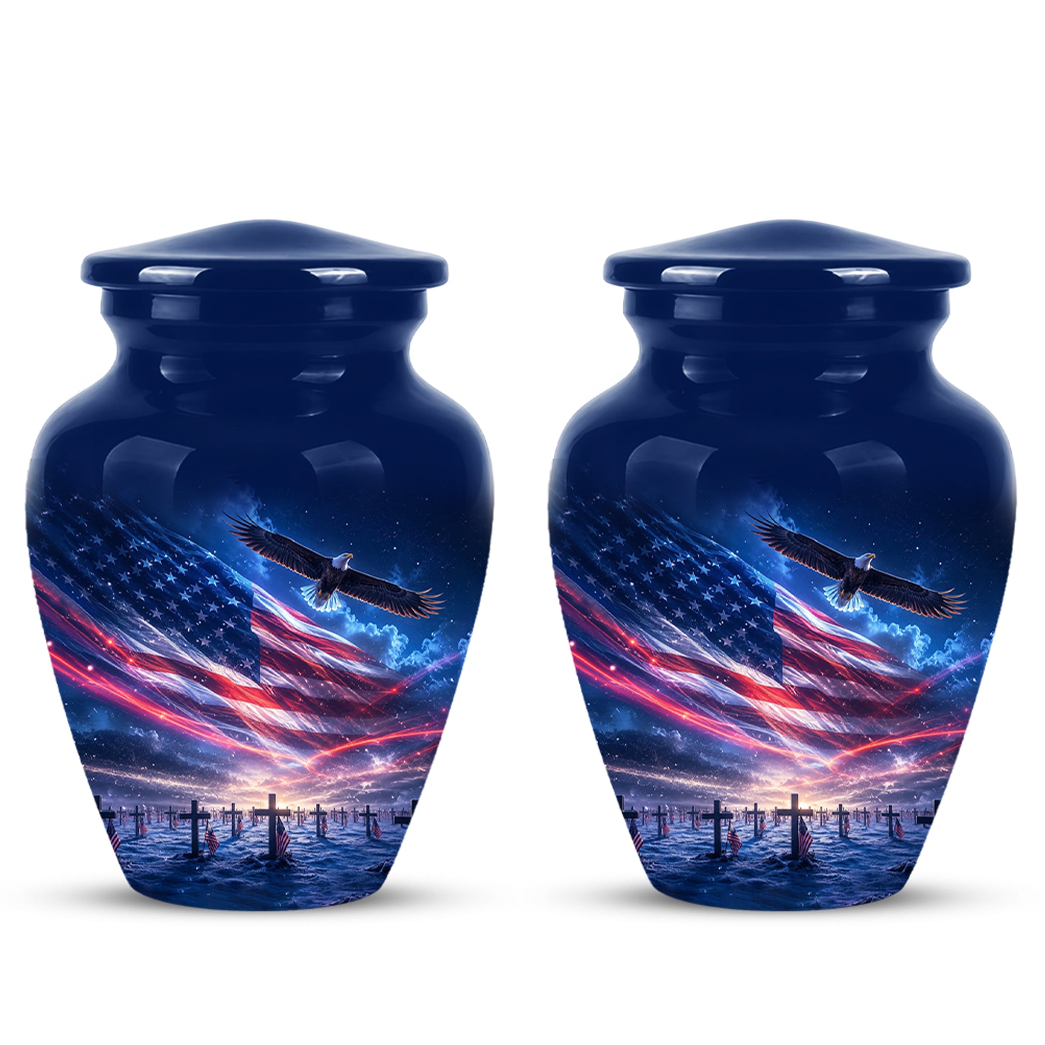 Personalized American Flag Cremation Urn for Ashes – Custom Military Memorial Urn