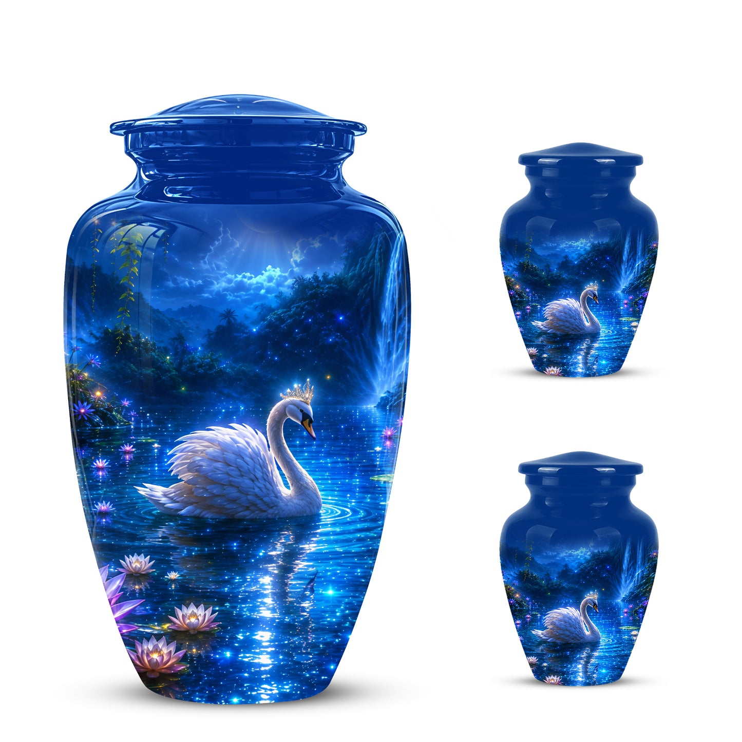 White Swan Memorial Urn - Custom Cremation Urns For Men & Women Ashes