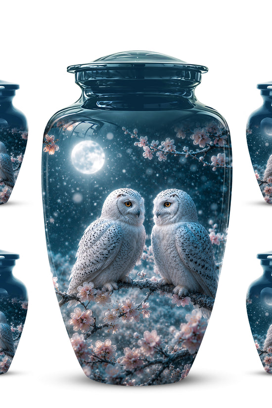 Snowy Owl Couple Memorial Urn - Majestic Couple Urns For Loved Ones