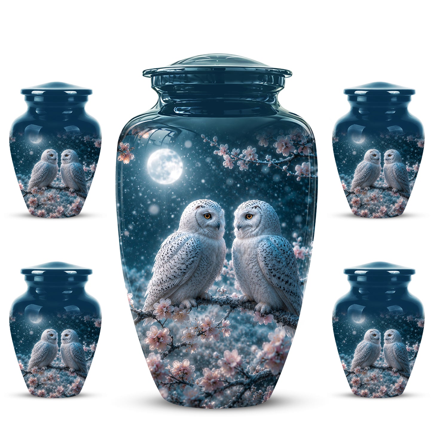 Snowy Owl Couple Memorial Urn - Majestic Couple Urns For Loved Ones