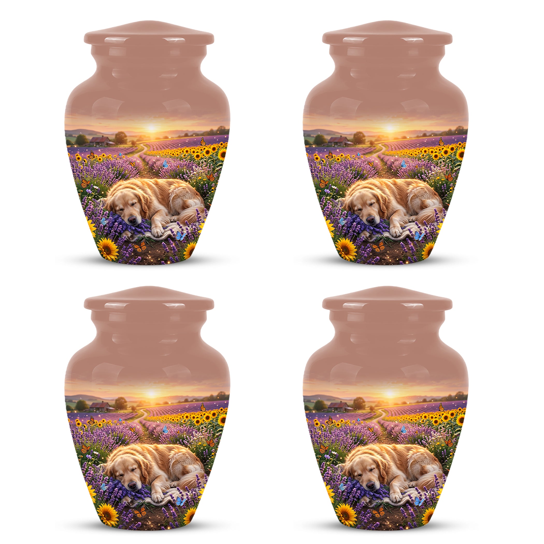 Golden Retriever Gog Memorial Urn - Personalized Pet Urns For Ashes