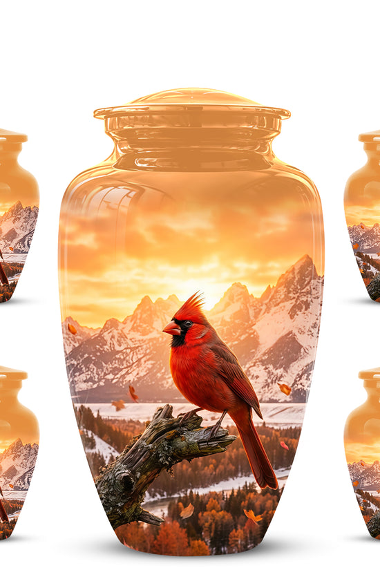 Red Cardinal Bird Burial Urn - Personalized Handcrafted Urns For Ashes