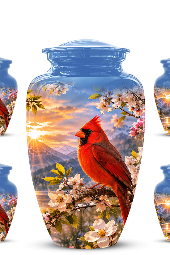 Red Cardinal Bird Cremation Urns - Beautiful Memorial Urns For Ashes