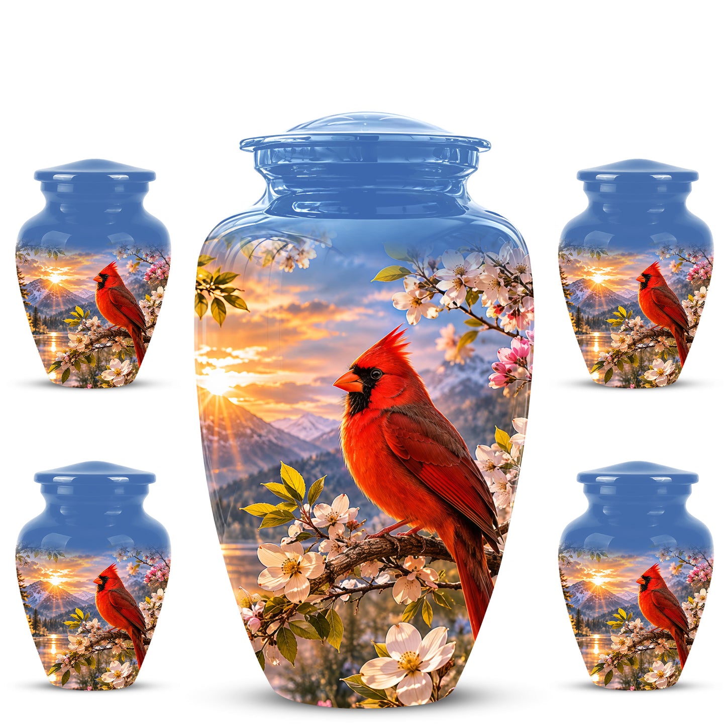 Red Cardinal Bird Cremation Urns - Beautiful Memorial Urns For Ashes