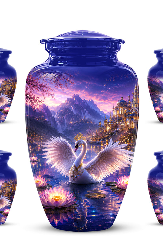 Swan Lake Fantasy Urn - Majestic Burial Urns For Loved Ones Ashes