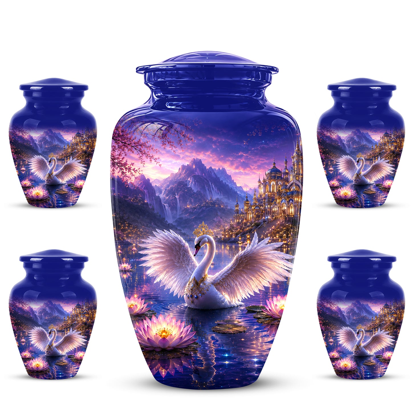 Swan Lake Fantasy Urn - Majestic Burial Urns For Loved Ones Ashes