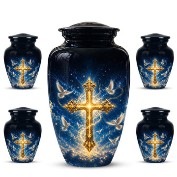 10 inch Large Urn with 4 Keepsake 3 inch