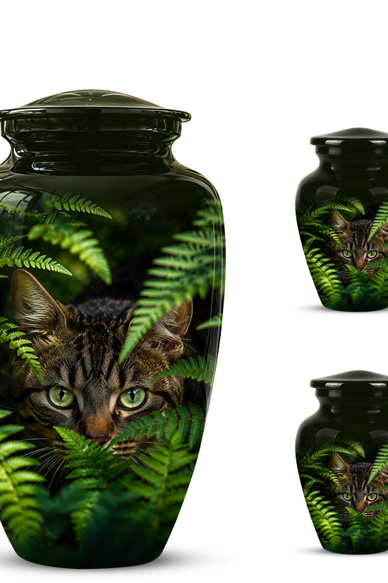 Cat Cremation Urns For Ashes - Personalized Black Pet Burial Urns