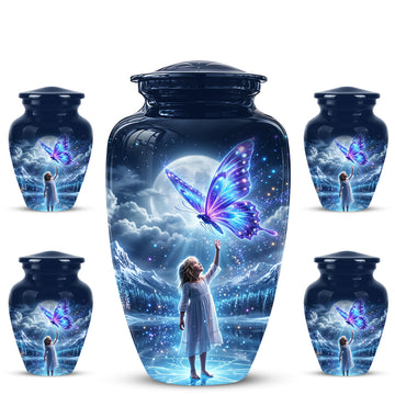 10 inch Large Urn with 4 Keepsake 3 inch