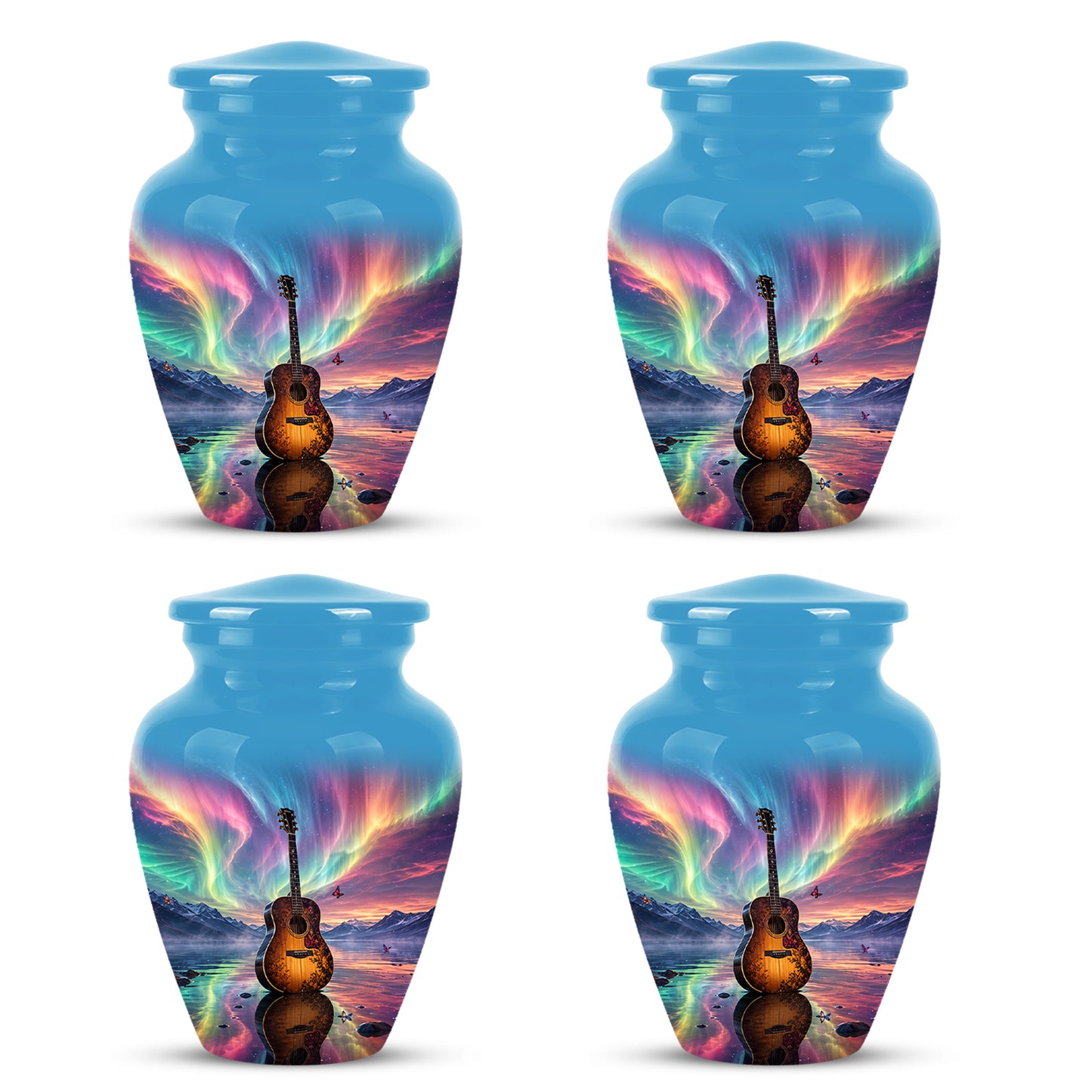 Guitar Aurora Borealis Urn - Classic Memorial Urns For Music Lovers