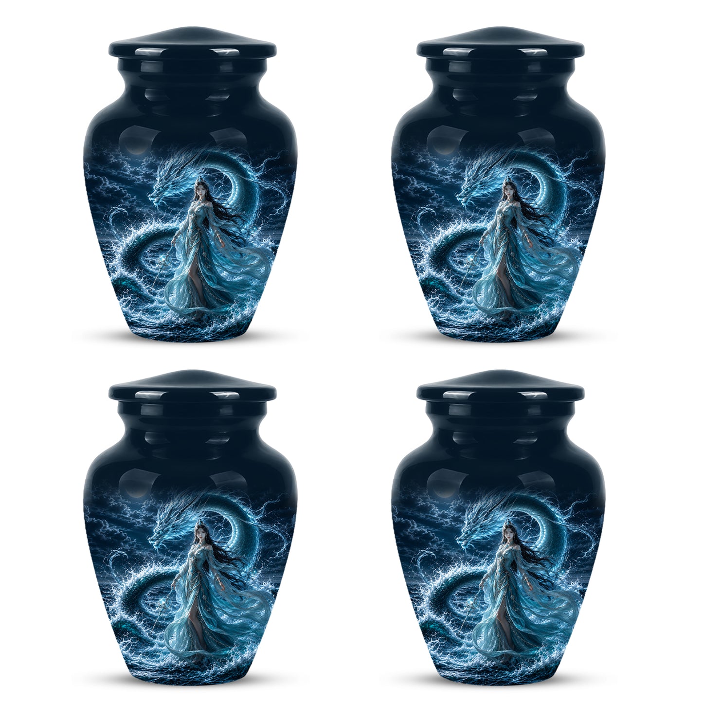 Celestial Dragon & Goddess Cremation Urn - Custom Handmade Adult Urns