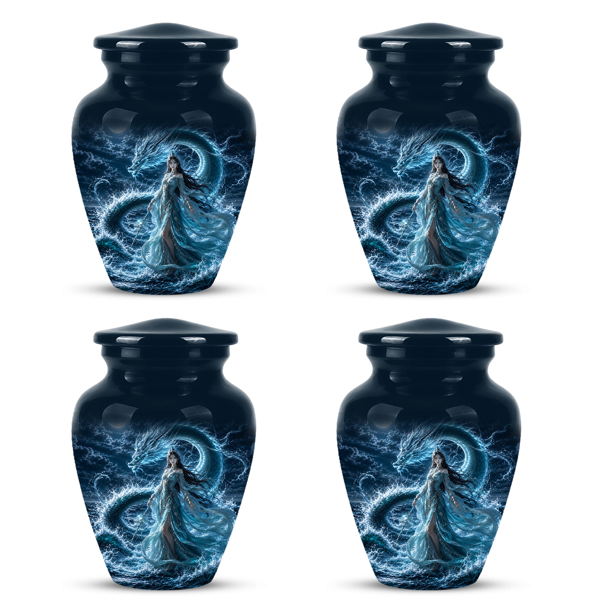 Celestial Dragon & Goddess Cremation Urn - Custom Handmade Adult Urns
