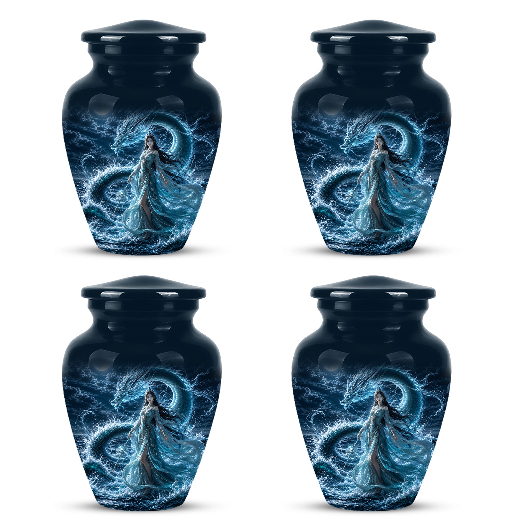 Celestial Dragon & Goddess Cremation Urn - Custom Handmade Adult Urns