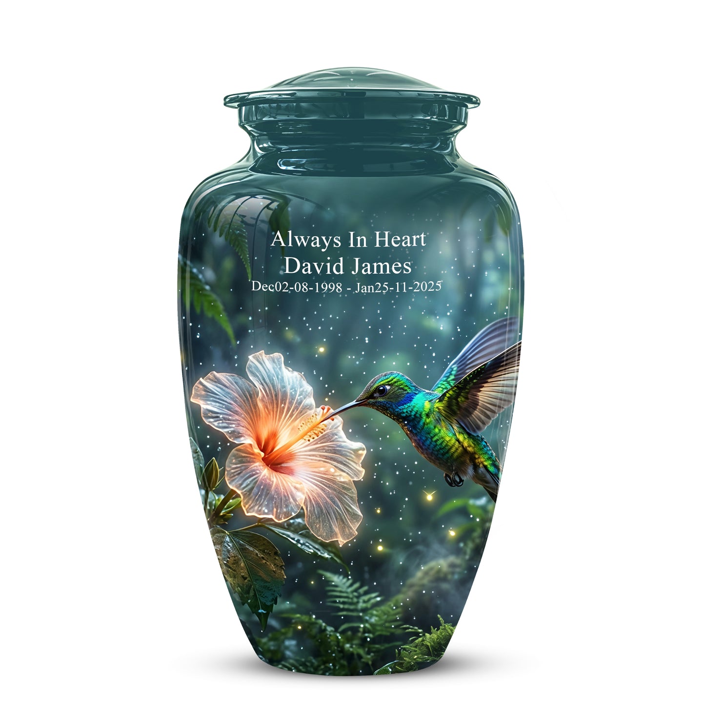 Hummingbird Cremation Urn for Ashes - Elegant Floral Memorial Urn