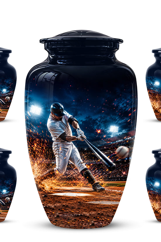 Elegant Baseball Funeral Urn - Decorative Burial Urns For Human Ashes