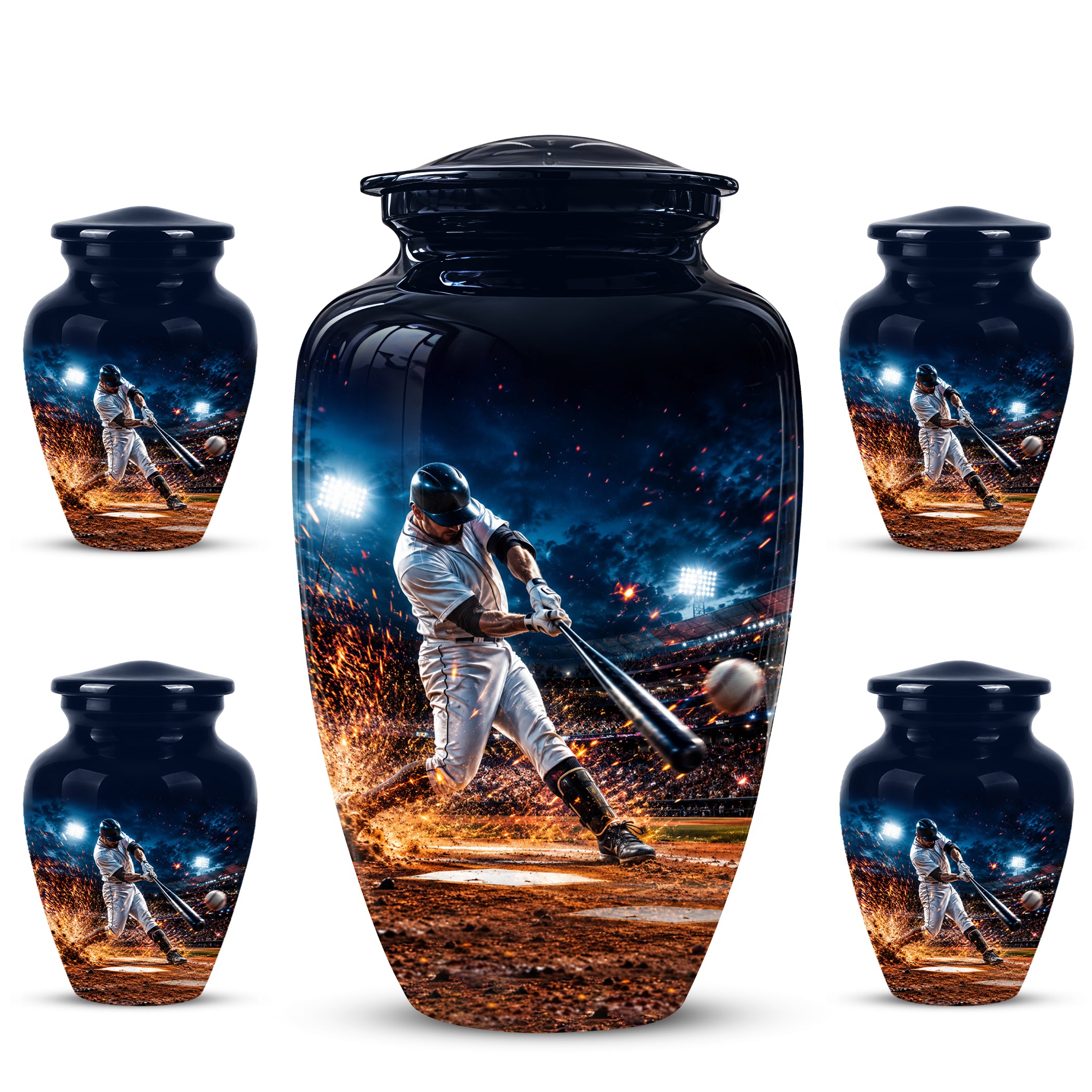 Elegant Baseball Funeral Urn - Decorative Burial Urns For Human Ashes