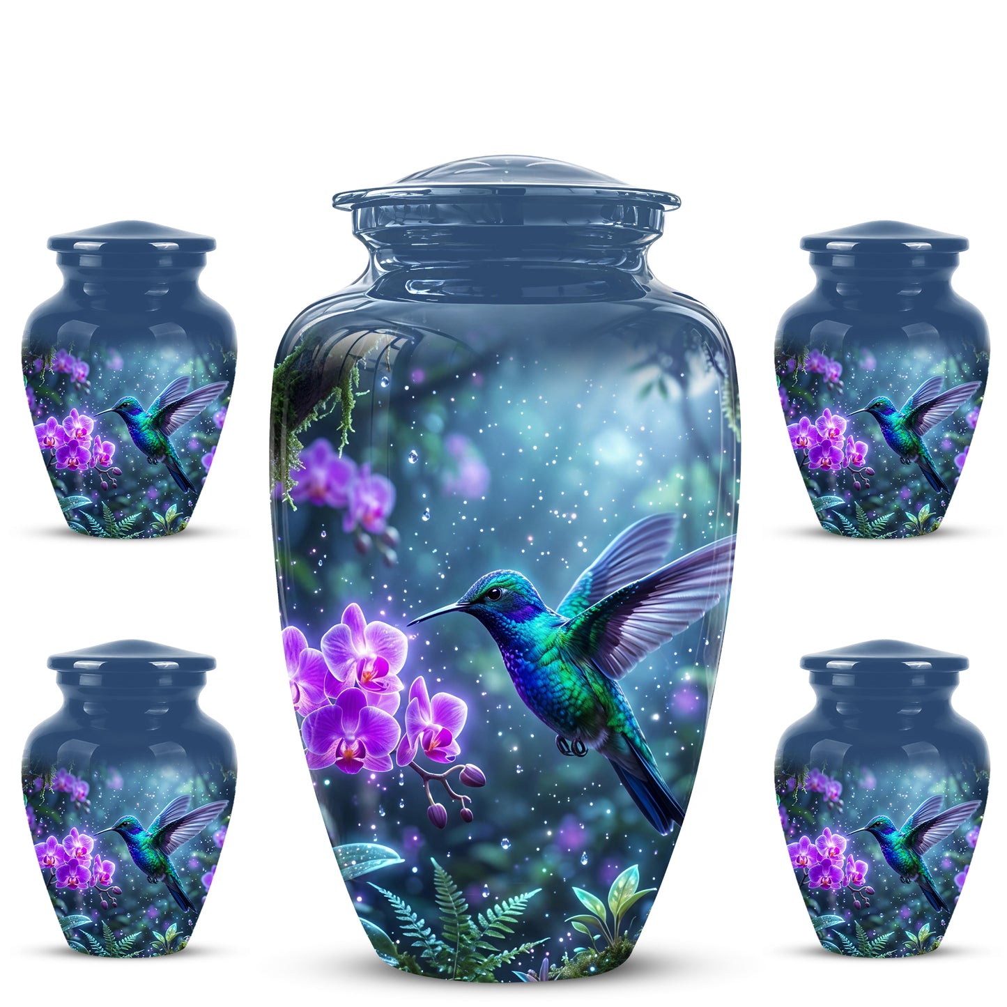 Celestial Hummingbird Cremation Urn - Beautiful Memorial Urns For Ashes