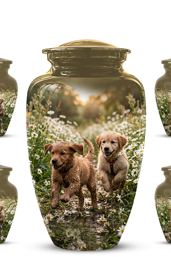 Playful Dog Puppy Urn - Personalized Memorial Urns For Pet Ashes