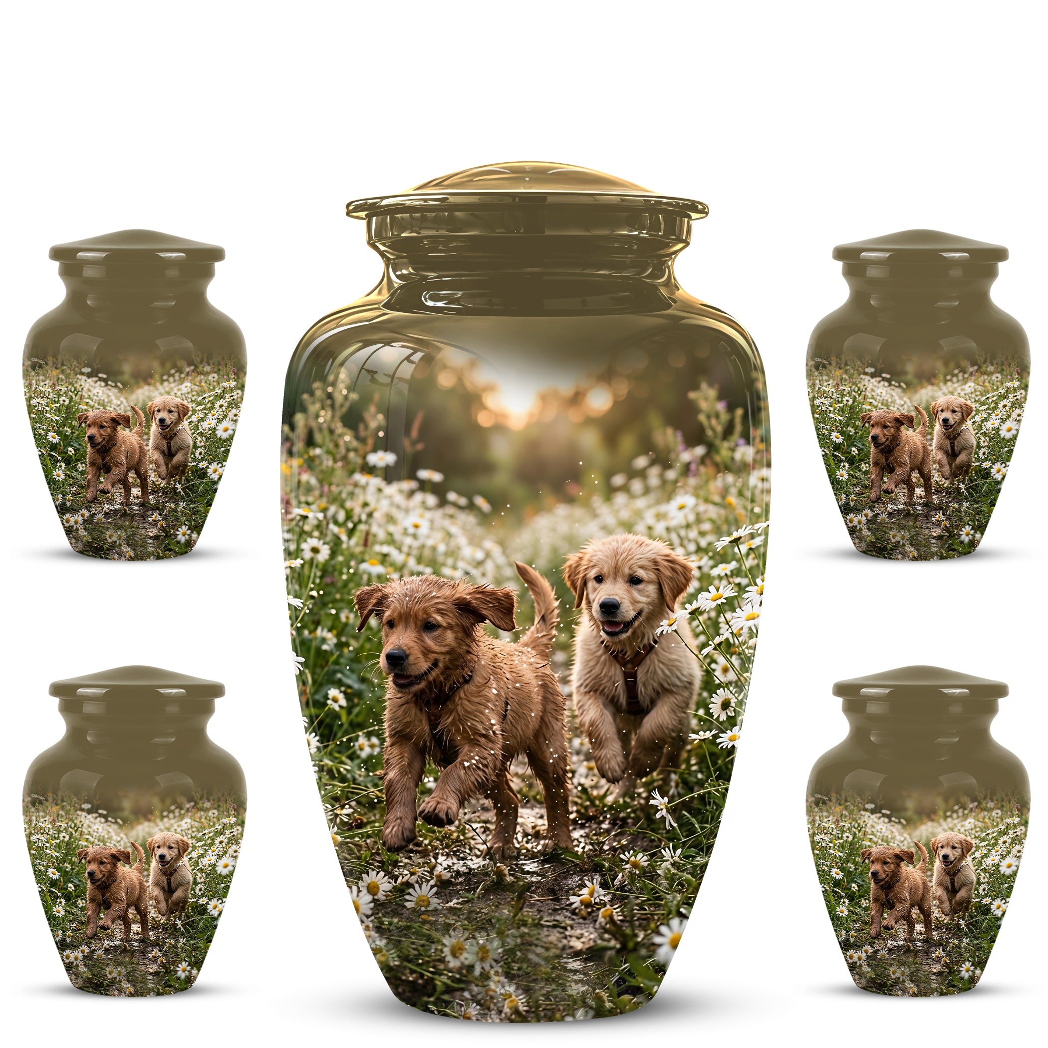 Playful Dog Puppy Urn - Personalized Memorial Urns For Pet Ashes