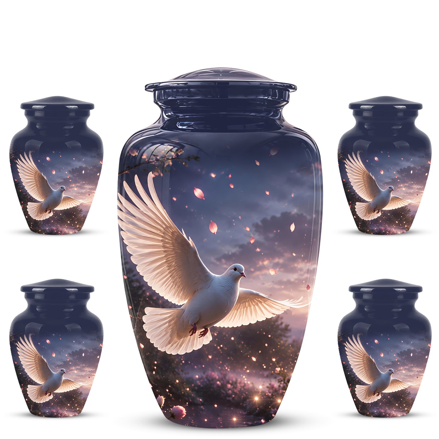Flying White Dove Cremation Urn - Classic Memorial Urns For Adult Ashes