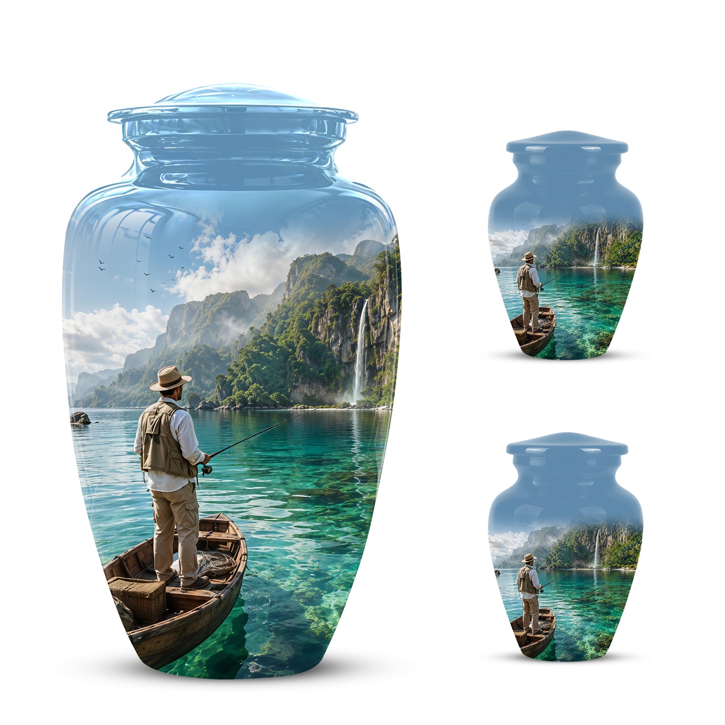 Fishing Boat Memorial Urn - Artistic Landscape Urns For Human Ashes