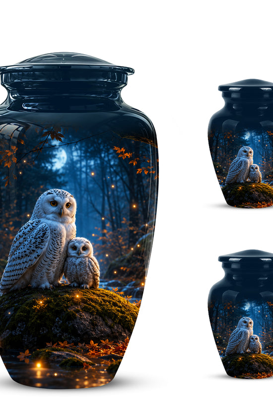 Owl With Owlet Themed Urn - Custom Cremation Urns For Human Ashes