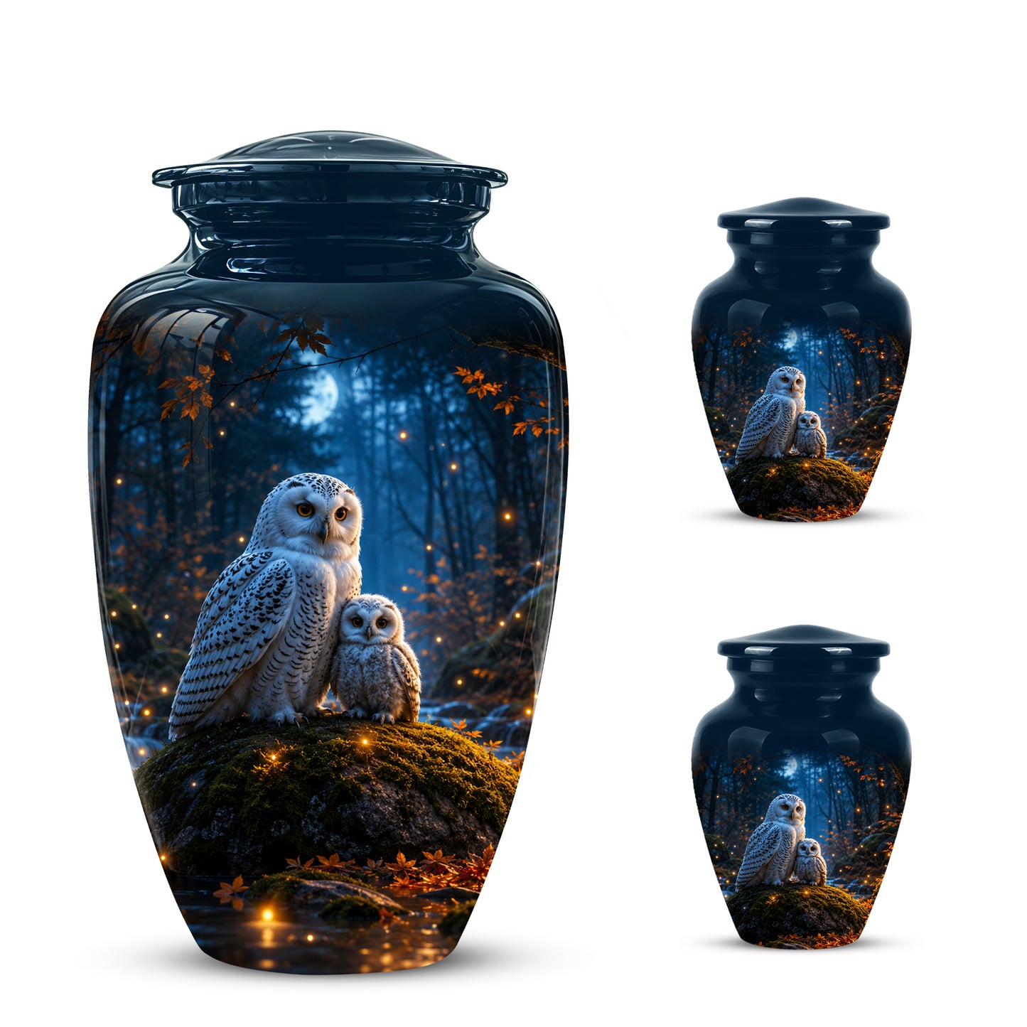 Owl With Owlet Themed Urn - Custom Cremation Urns For Human Ashes