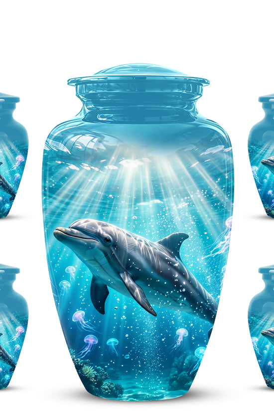 Dolphin Themed Urn - Beautifully Handcrafted Burial Urns For Mom Ashes