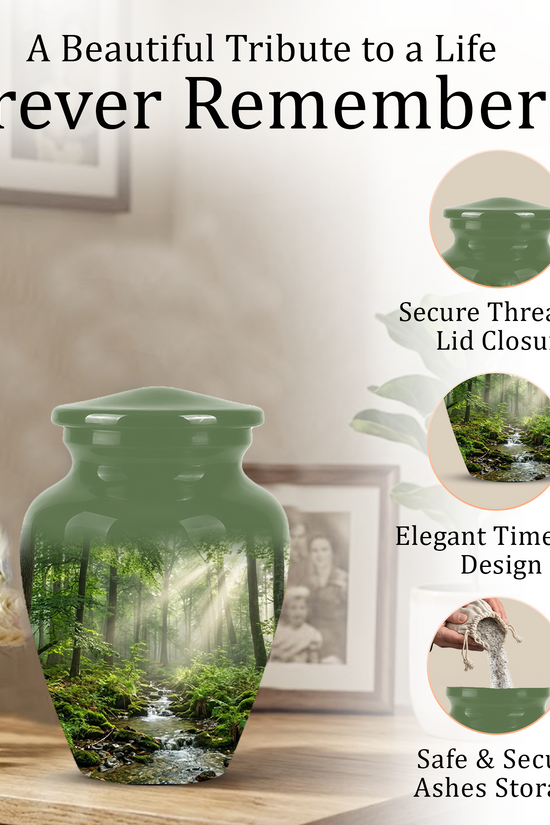 Forest Scenic Cremation Urn - Artistic Funeral Urns For Nature Lover's Ashes