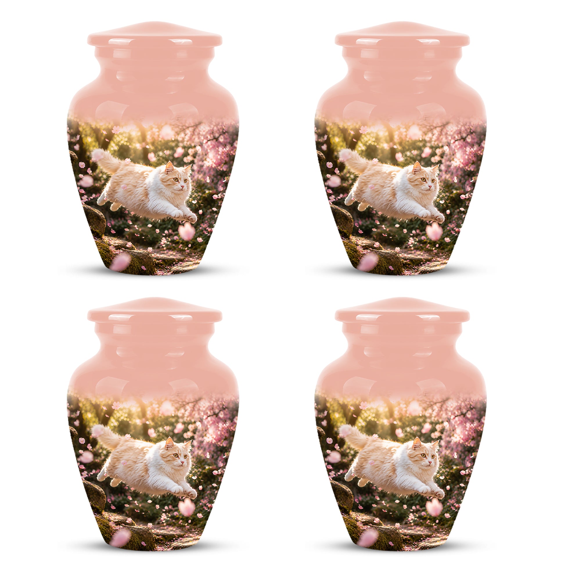Fluffy Cat Pet Cremation Urn - Beautiful Pet Memorial Urns For Ashes