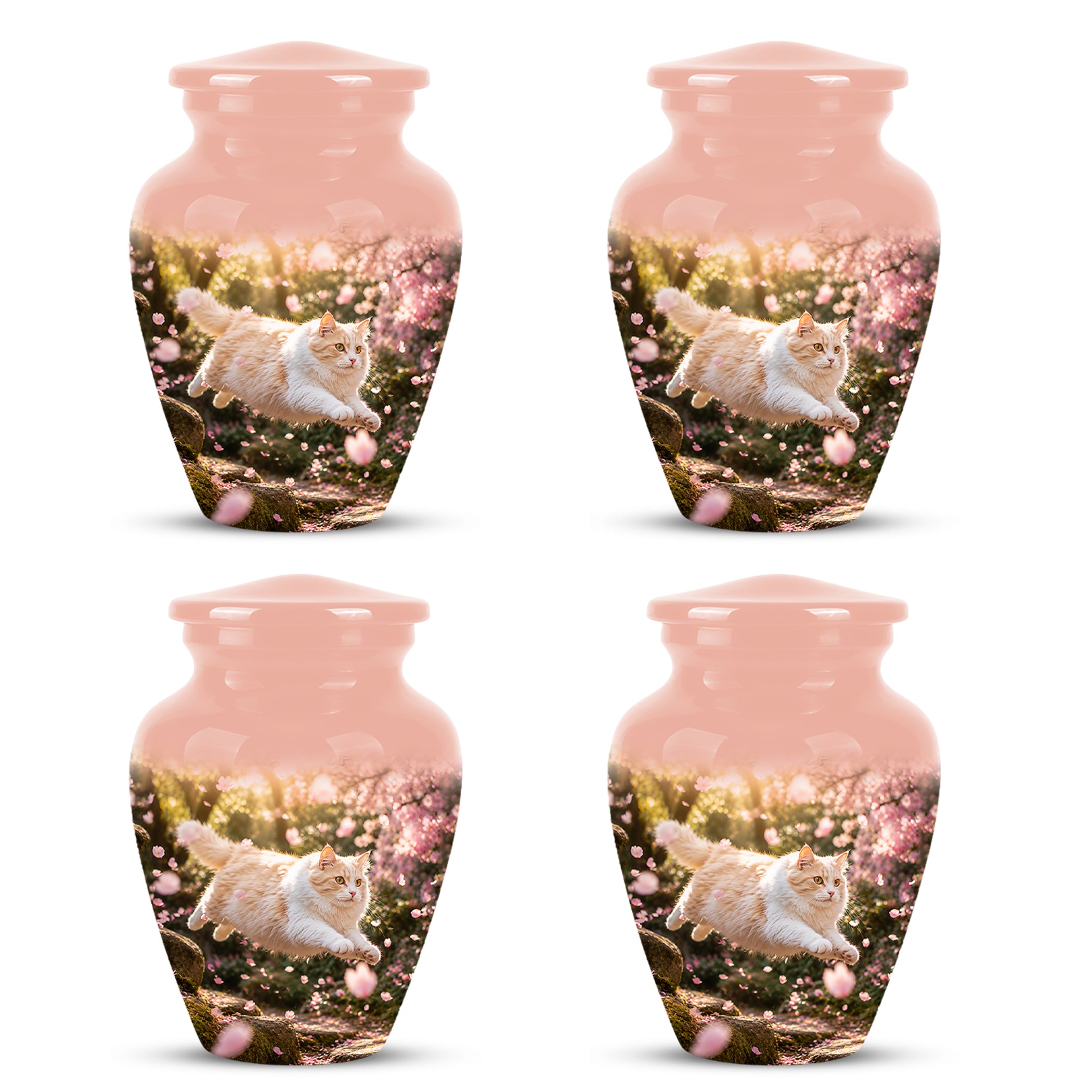 Fluffy Cat Pet Cremation Urn - Beautiful Pet Memorial Urns For Ashes