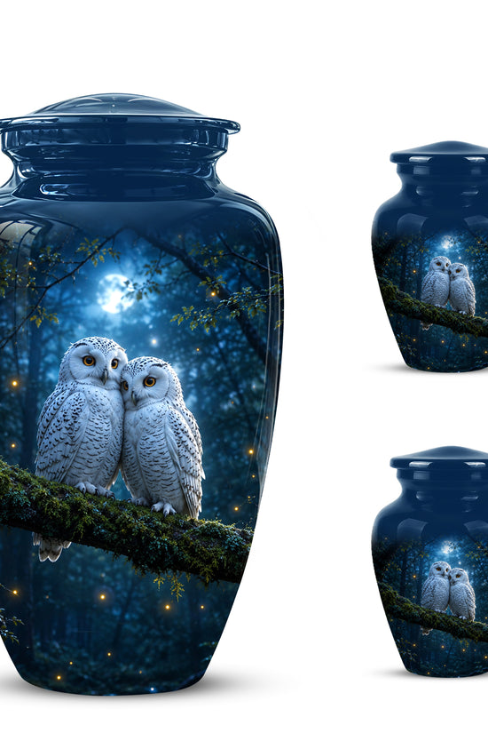 Starry Night Couple Owl Funeral Urn - Owl Funeral Urns For Loved Ones