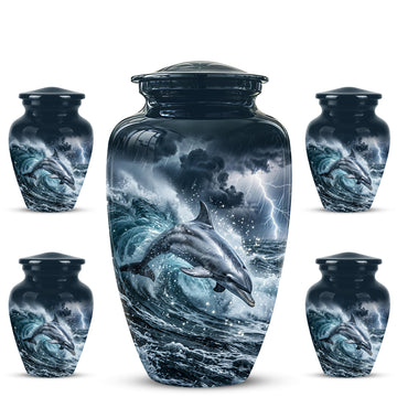 10 inch Large Urn with 4 Keepsake 3 inch