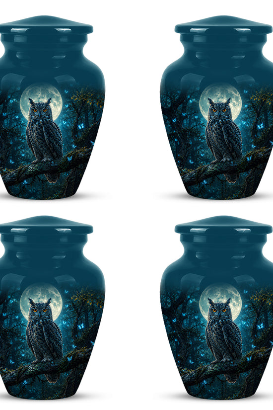 Majestic Horned Owl Burial Urn - Moonlight Owl Funeral Urns For Ashes