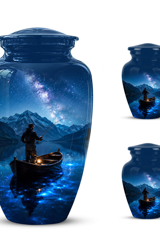 Fisherman Memorial Urn - Night Fishing Urns For Men & Women Ashes