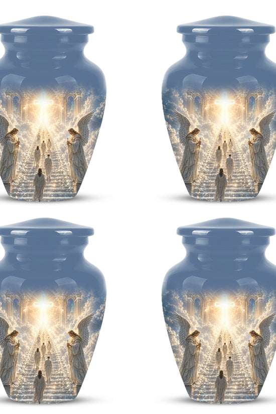 Heaven’s Gate Cross Cremation Urn – Angel Memorial Urn For Human Ashes