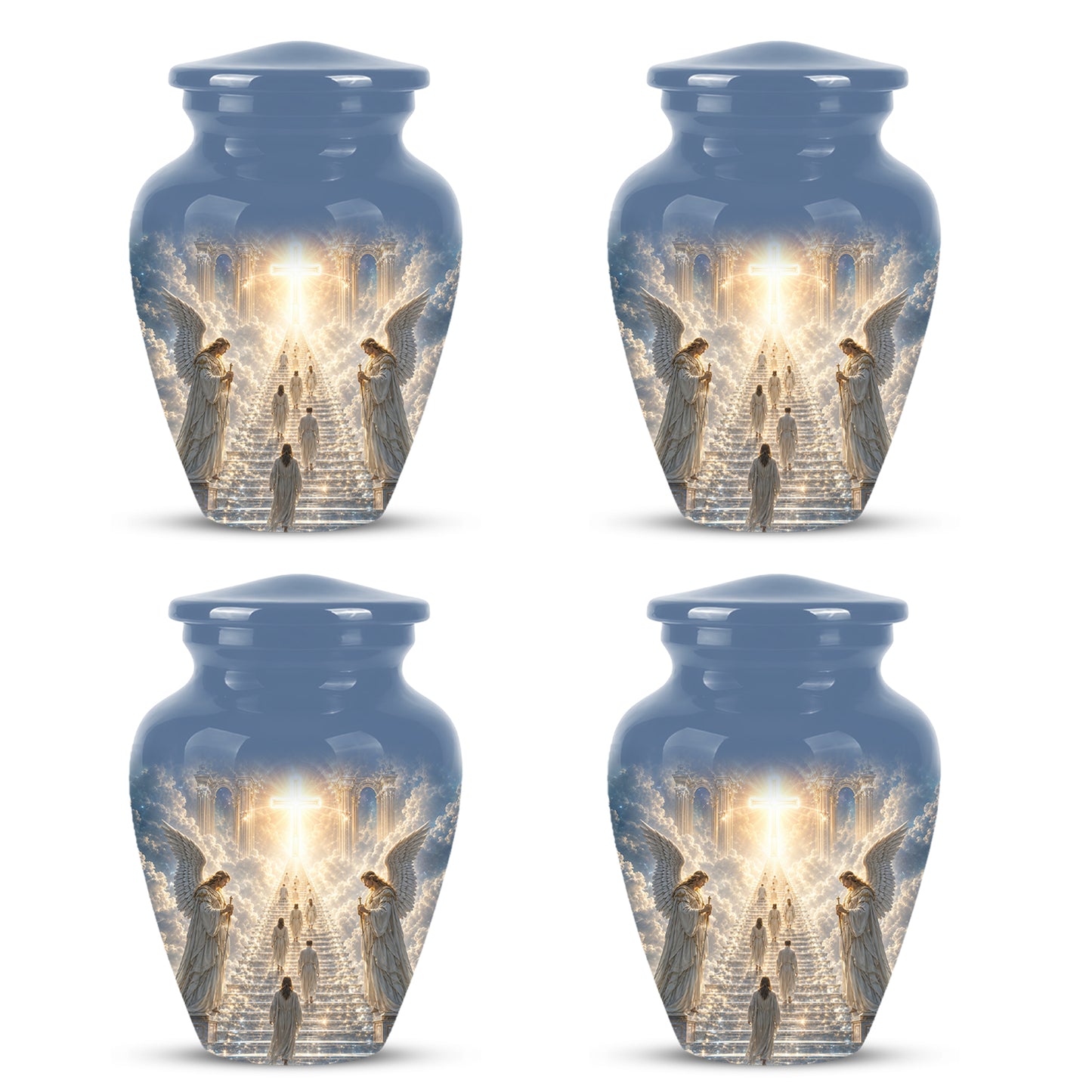 Heaven’s Gate Cross Cremation Urn – Angel Memorial Urn For Human Ashes