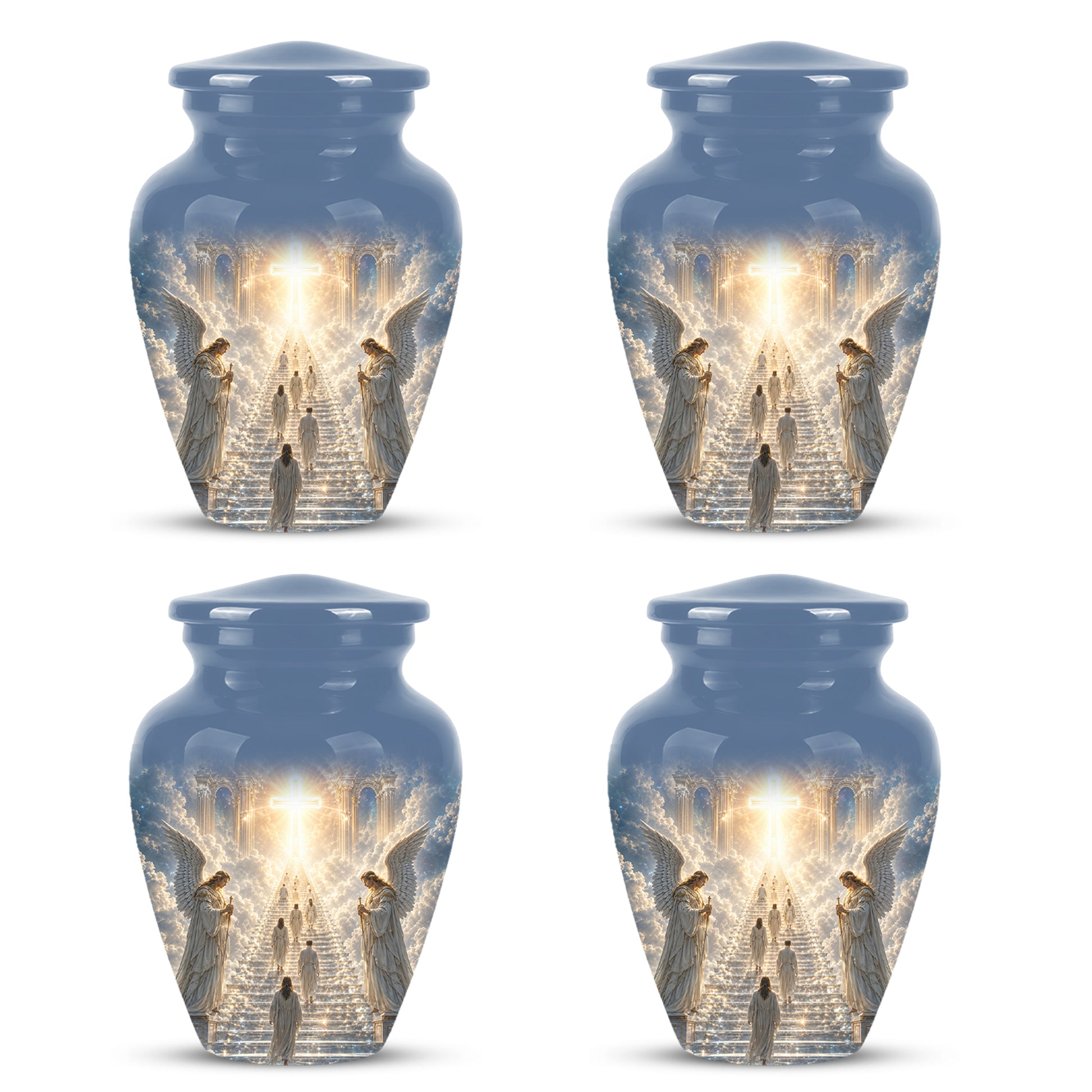 Heaven’s Gate Cross Cremation Urn – Angel Memorial Urn For Human Ashes