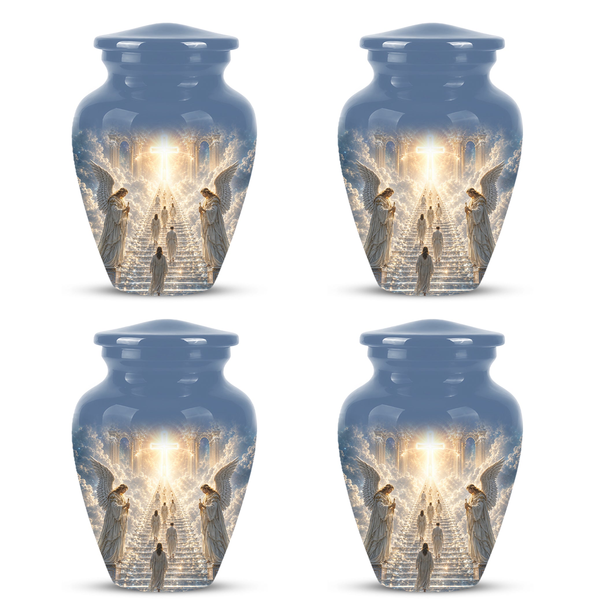 Heaven’s Gate Cross Cremation Urn – Angel Memorial Urn For Human Ashes