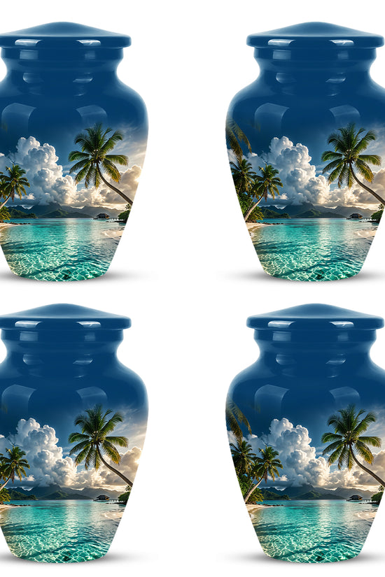 Tropical Beach Cremation Urn - Custom Memorial Urns For Women Ashes