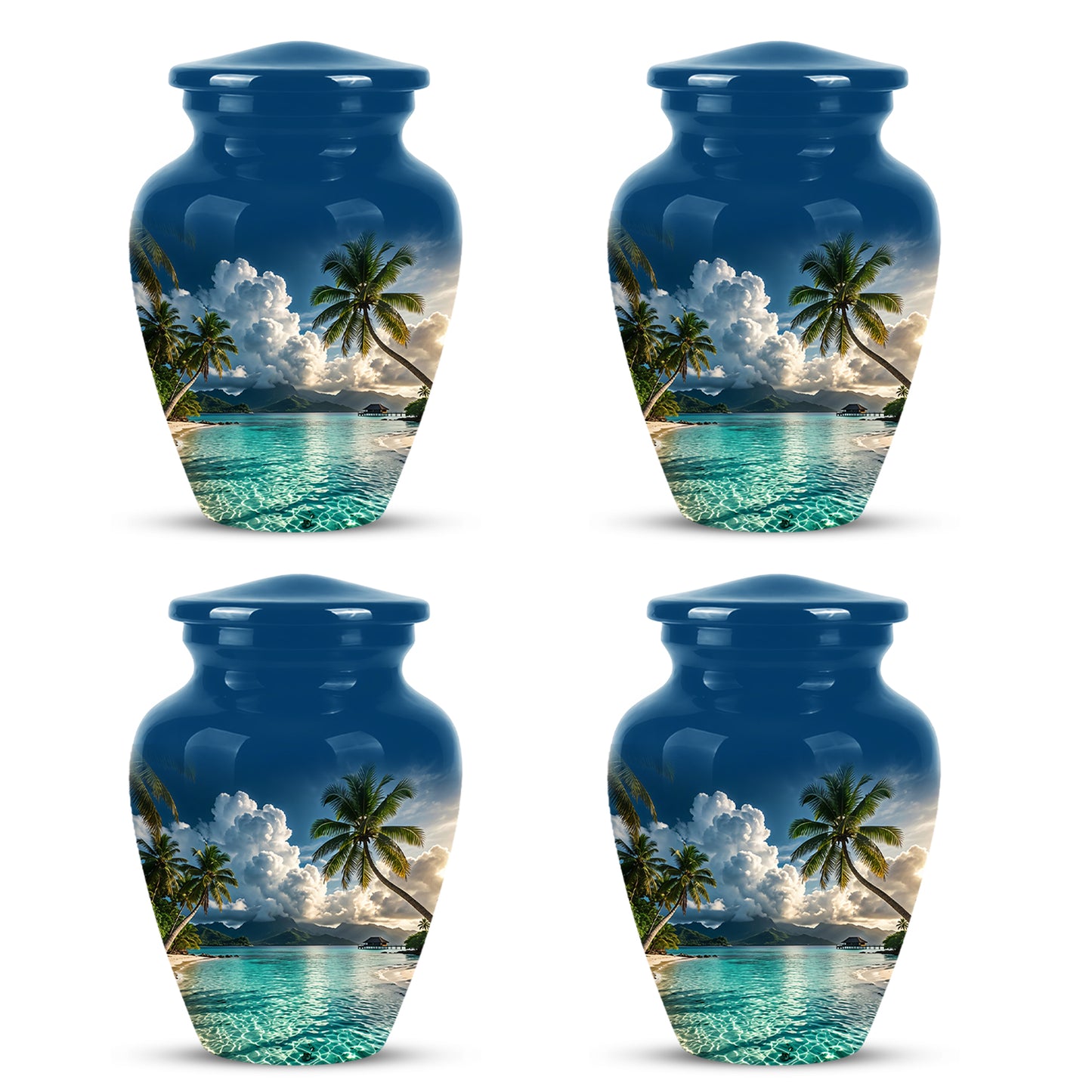Tropical Beach Cremation Urn - Custom Memorial Urns For Women Ashes