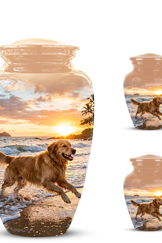 Golden Retriever Themed Urn - Personalized Memorial Urns For Pet Dog