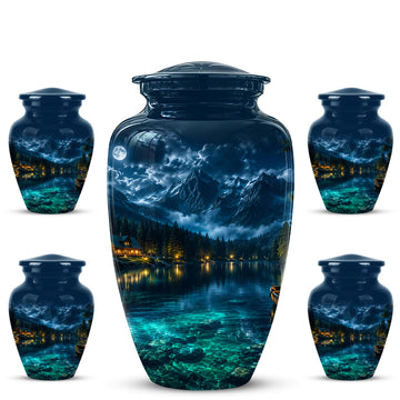 10 inch Large Urn with 4 Keepsake 3 inch