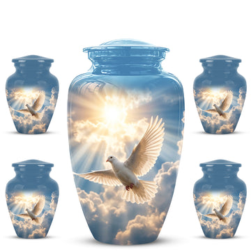 10 inch Large Urn with 4 Keepsake 3 inch