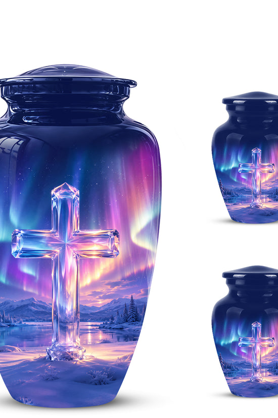 Celestial Cross Cremation Urn for Ashes – Peaceful Tribute Memorial Urn