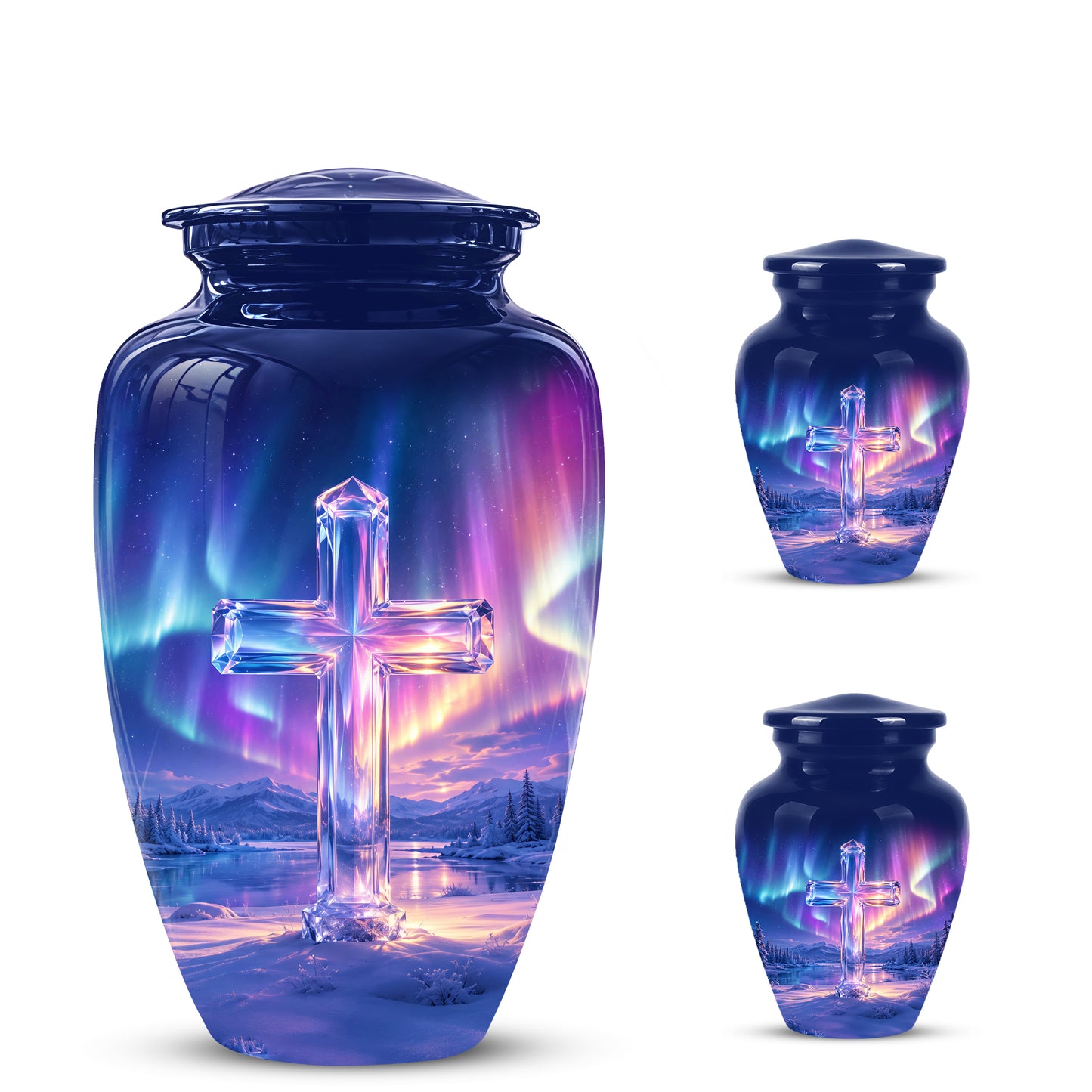 Celestial Cross Cremation Urn for Ashes – Peaceful Tribute Memorial Urn